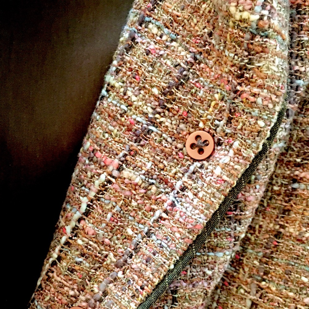Linda Allard EllenTracy Golden Brown Tweed Blazer 12/14 - Picture 15 of 15